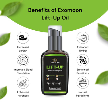 Exomoon Lift-Up Massage Oil for Men | Pure and Natural | 50 Ml (Pack of 1)