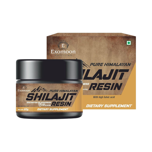 Exomoon Pure Original Himalayan Shilajit/Shilajeet Resin 20g | Improve Strength & stamina for men & women | 4X Concentrated formula, Stronger Than Pills & Capsules