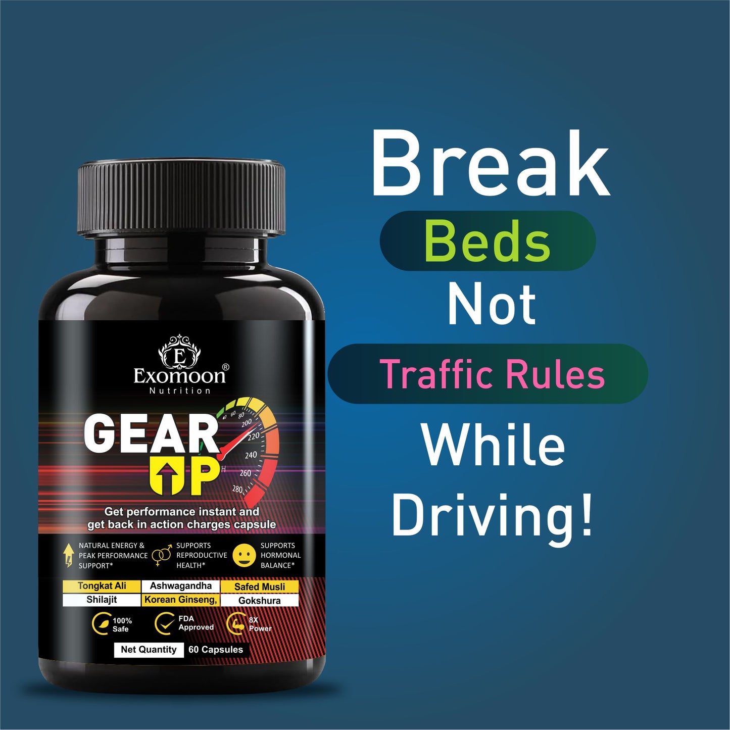 GEAR UP Capsule for Men | Daily Wellness Supplement