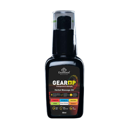 GEAR UP Massage Oil 50ml | Enlargement & Strength | Male Enhancer | Herbal Massage Oil