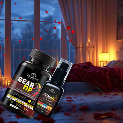 GEAR UP Massage Oil + Capsule For Men | Daily Essentials | Male Enhancer | Enlargement, Stamina & Strength